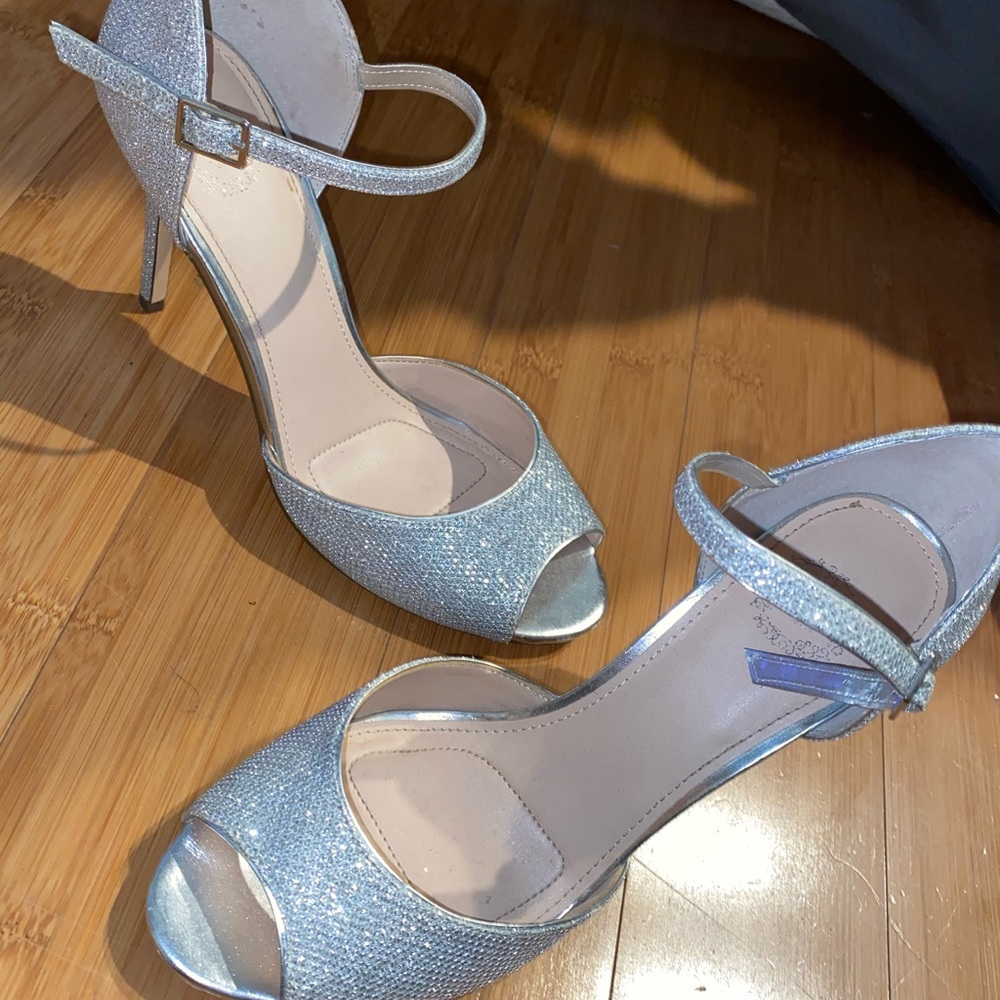 Silver high heels